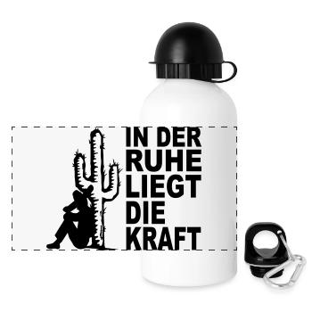 in the silence is the most powerful - Panoramic Thermal Bottle with Lid 500 ml - white - Front