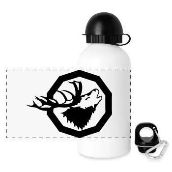 hunting logo deer - Panoramic Thermal Bottle with Lid 500 ml - white - Front