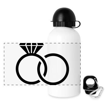 eheringe_f1 - Panorama Trinkflasche mit Deckel 500 ml - Weiß - Vorne