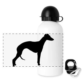 Whippet - Panorama Trinkflasche mit Deckel 500 ml - Weiß - Vorne