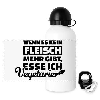 Fleisch - Panorama Trinkflasche mit Deckel 500 ml - Weiß - Vorne