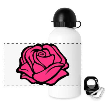 rose design - Panorama Trinkflasche mit Deckel 500 ml - Weiß - Vorne
