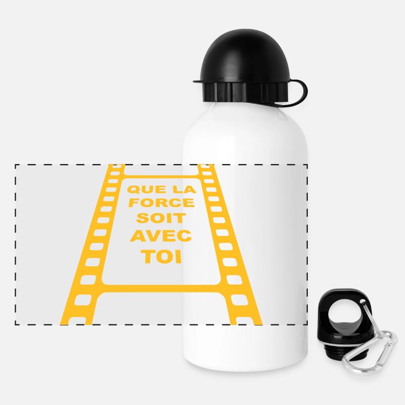 Que la Force... - Gourde panoramique avec couvercle 500 ml - blanc