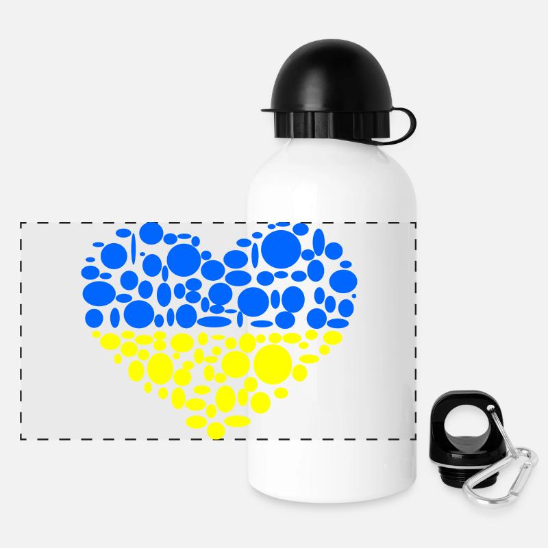 Ukraine - Panorama Trinkflasche mit Deckel 500 ml - Weiß
