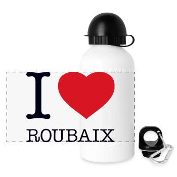 I LOVE ROUBAIX - Panoramic Thermal Bottle with Lid 500 ml - white - Front