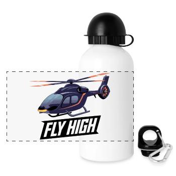 HELICOPTER, FLY HIGH - Panoramic Thermal Bottle with Lid 500 ml - white - Front