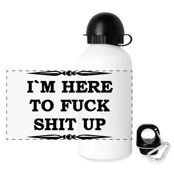 I'm here to fuck shit up - Panoramic Thermal Bottle with Lid 500 ml - white - Front