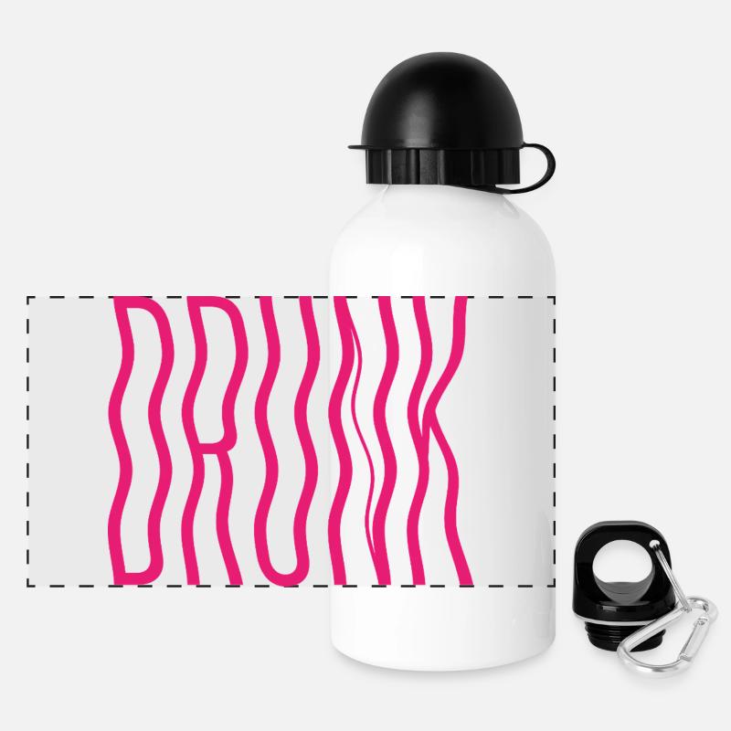 Drunk – Ambiance de fête distordue - Gourde panoramique avec couvercle 500 ml - blanc