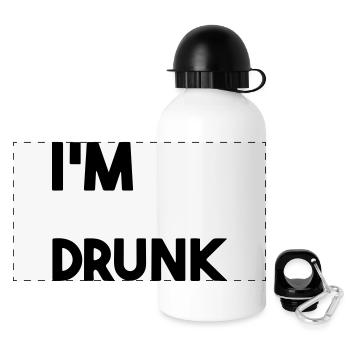 Ich bin betrunken. - Panorama Trinkflasche mit Deckel 500 ml - Weiß - Vorne