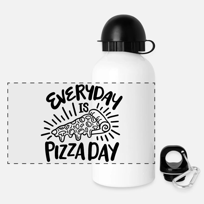 Everyday is pizza day - Panoramic Thermal Bottle with Lid 500 ml - white