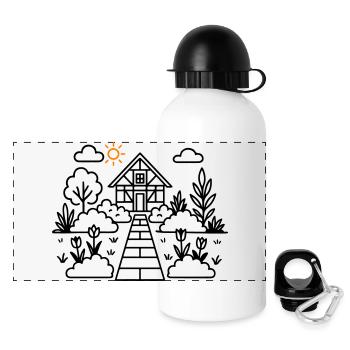 Allotment Garden Nature - Panoramic Thermal Bottle with Lid 500 ml - white - Front