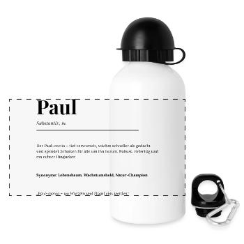 Paul - Panorama Trinkflasche mit Deckel 500 ml - Weiß - Vorne