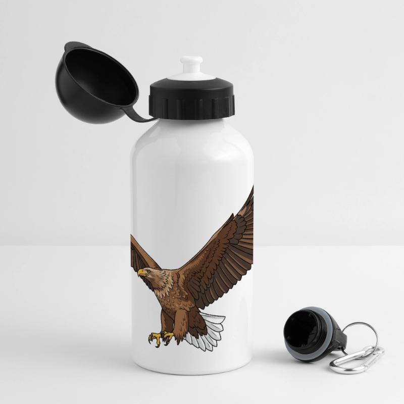Pygargue à queue blanche Haliaeetus albicilla Eagle Gourde panoramique avec couvercle 500 ml