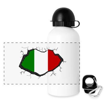 Drapeau italien - Gourde panoramique avec couvercle 500 ml - blanc - Devant
