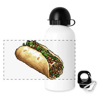 Pixel Taco Fiesta Pixel Art - Panoramic Thermal Bottle with Lid 500 ml - white - Front