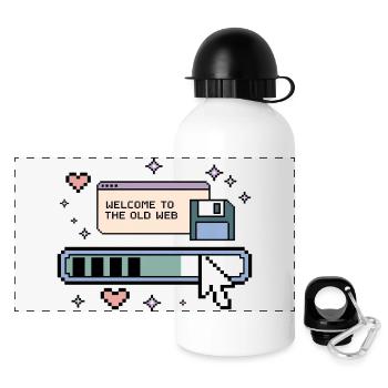 Welcome To The Old Web Retro Internet - Panoramic Thermal Bottle with Lid 500 ml - white - Front