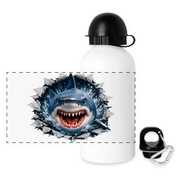 Breaking Shark Outbreak design - Panoramic Thermal Bottle with Lid 500 ml - white - Front