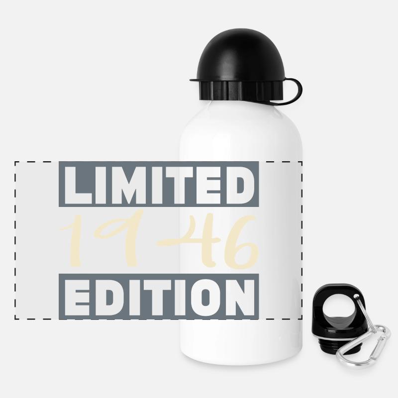 Vintage 1946, 80th Anniversary Gift - Panoramic Thermal Bottle with Lid 500 ml - white