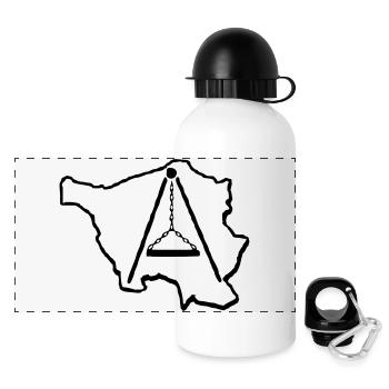 Saarland-Schwenker - Panorama Trinkflasche mit Deckel 500 ml - Weiß - Vorne