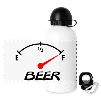 beer - Panorama Trinkflasche mit Deckel 500 ml - Weiß - Vorne