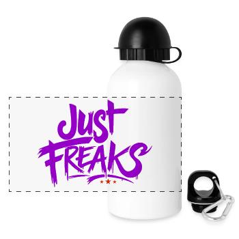 Just Freaks Pink Power Sport Fit - Just Freaks ® - Panorama Trinkflasche mit Deckel 500 ml - Weiß - Vorne