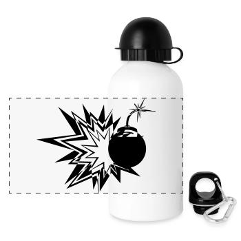 Bombe - Panorama Trinkflasche mit Deckel 500 ml - Weiß - Vorne