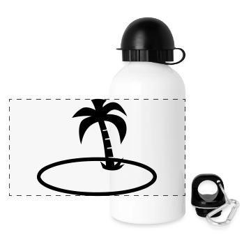 palm trees - Gourde panoramique avec couvercle 500 ml - blanc - Devant