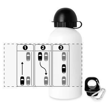 Stationnement en marche arrière / arrière Parking - Gourde panoramique avec couvercle 500 ml - blanc - Devant
