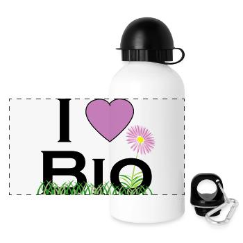 i love bio - Panoramic Thermal Bottle with Lid 500 ml - white - Front