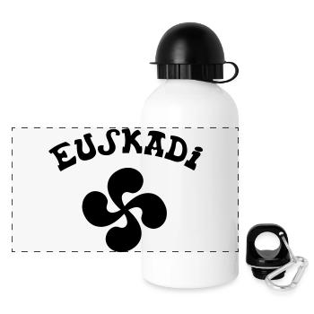 Baskische Quer schwarz Vektor - Panorama Trinkflasche mit Deckel 500 ml - Weiß - Vorne