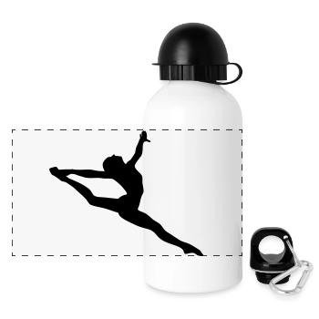 Jumping girl - Panorama Trinkflasche mit Deckel 500 ml - Weiß - Vorne
