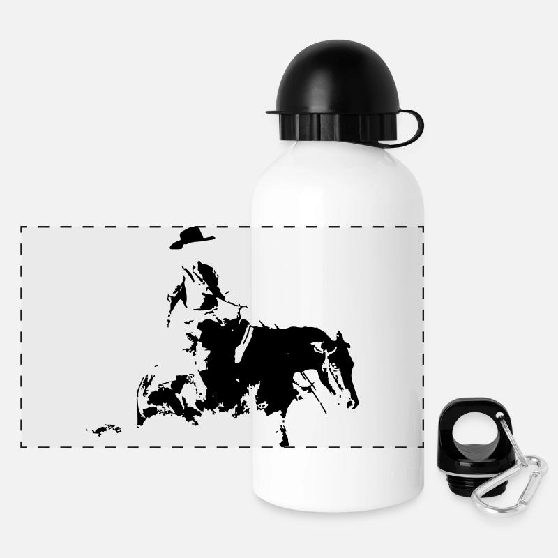 Sliding Stop Silhouette - Panoramic Thermal Bottle with Lid 500 ml - white