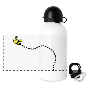 biene2 - Panorama Trinkflasche mit Deckel 500 ml - Weiß - Vorne
