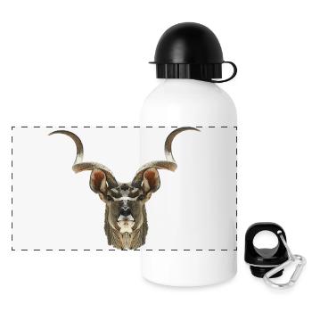 Kudu Antilope, afrikanische tierdesigns - Panorama Trinkflasche mit Deckel 500 ml - Weiß - Vorne