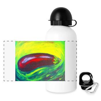 Aubergine verte - Gourde panoramique avec couvercle 500 ml - blanc - Devant