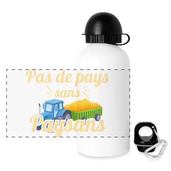 No country without peasants - Panoramic Thermal Bottle with Lid 500 ml - white - Front