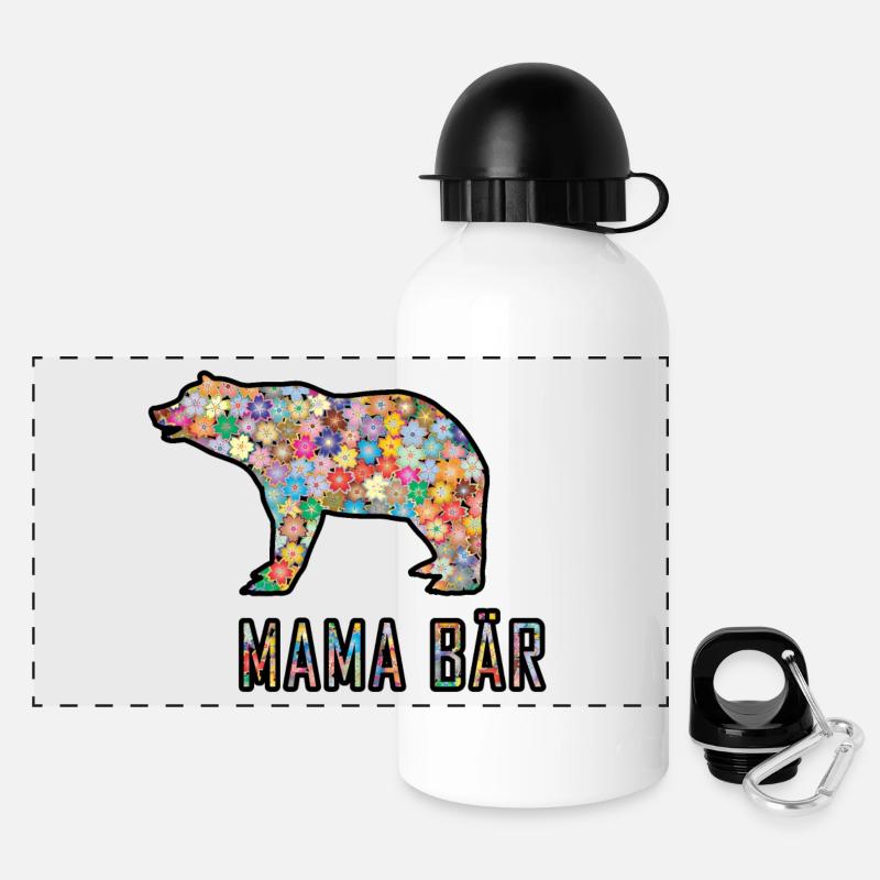 Mama Bär - Panorama Trinkflasche mit Deckel 500 ml - Weiß