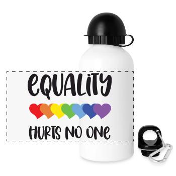 Mois de la fierté LGBT - L’égalité ne fait de mal à personne - Gourde panoramique avec couvercle 500 ml - blanc - Devant
