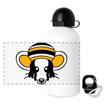 Mouse Raggae Jamaica Hat Rasta Lure Chill Hat - Panoramic Thermal Bottle with Lid 500 ml - white - Front