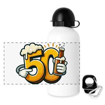 50 years of beer - Panoramic Thermal Bottle with Lid 500 ml - white - Front