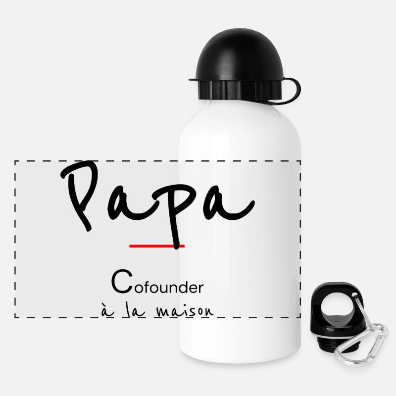 Papa - Panorama Trinkflasche mit Deckel 500 ml - Weiß