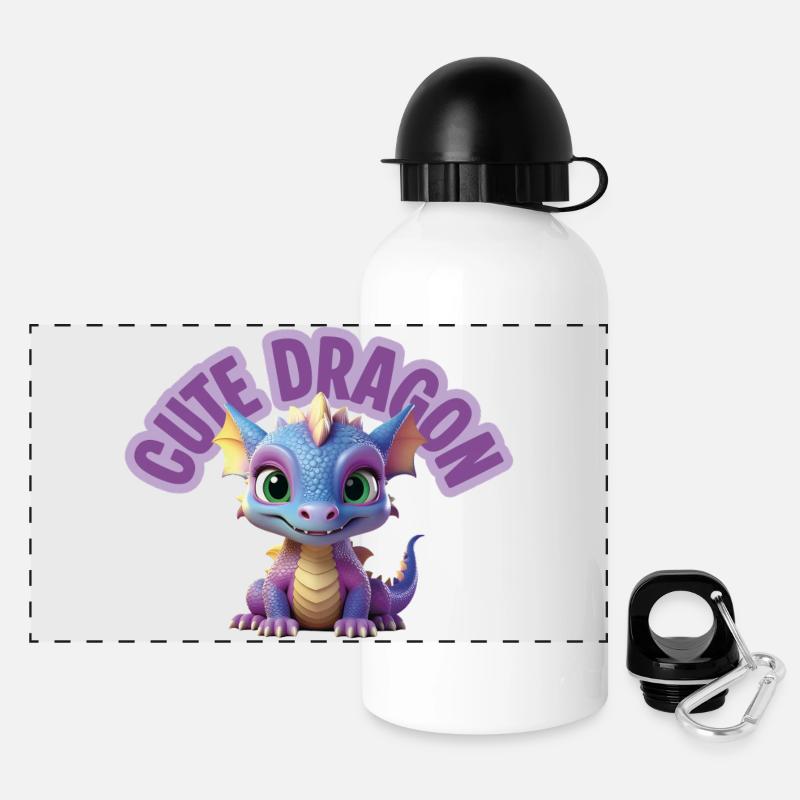Cute Dragon - Panoramic Thermal Bottle with Lid 500 ml - white