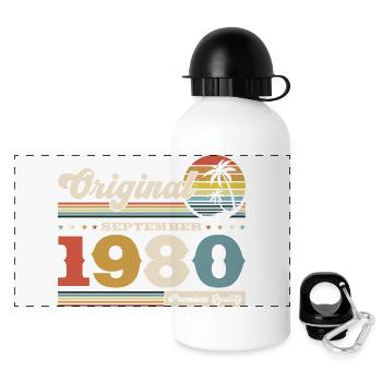 45th birthday Original September 1980 - Panoramic Thermal Bottle with Lid 500 ml - white - Front