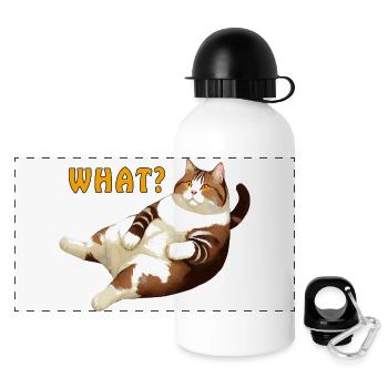CAT FAT LIES WHAT - Panoramic Thermal Bottle with Lid 500 ml - white - Front