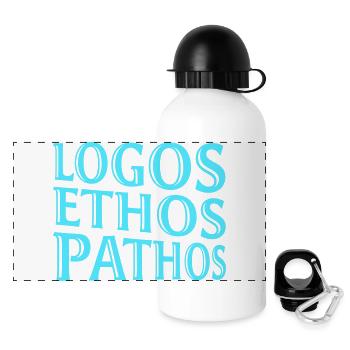 Logos Ethos Pathos Rhétorique Étudiant en Philosophie - Gourde panoramique avec couvercle 500 ml - blanc - Devant