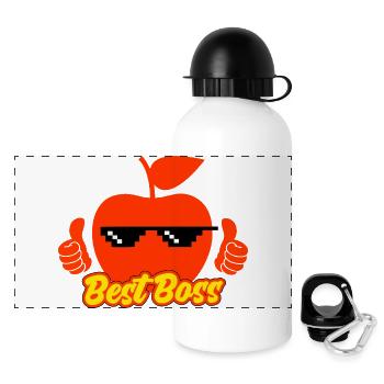 Apple Picking The Best Bos Best Bo Ever Manager - Panoramic Thermal Bottle with Lid 500 ml - white - Front