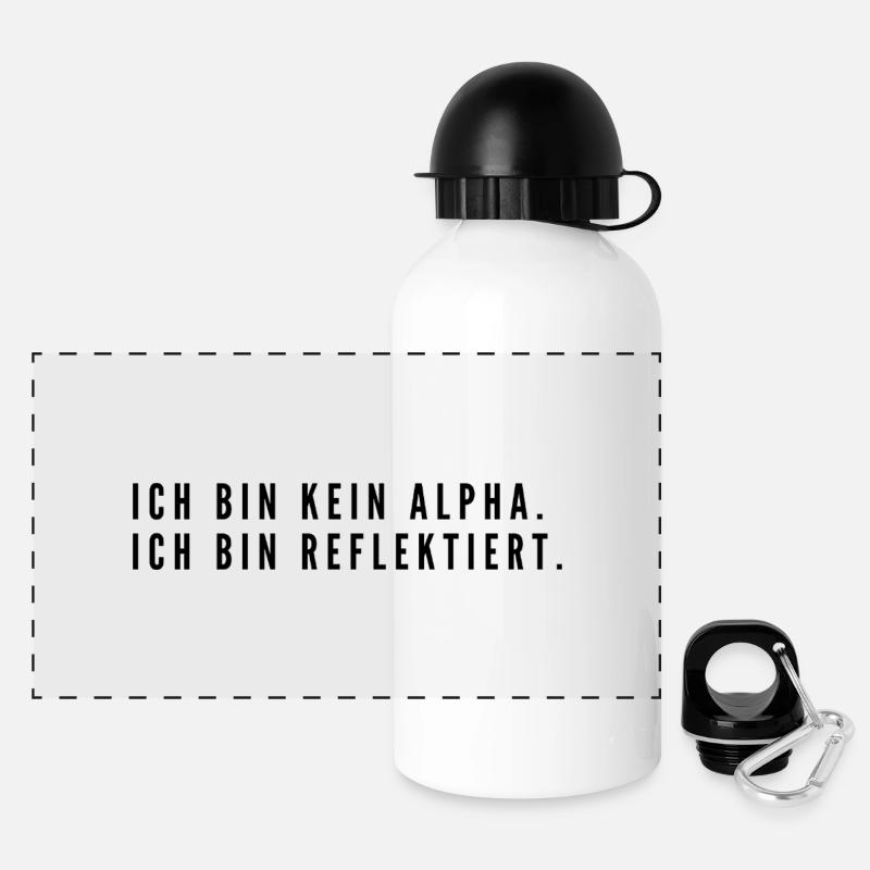 I'm not an alpha, I'm reflective | Minimalist - Panoramic Thermal Bottle with Lid 500 ml - white