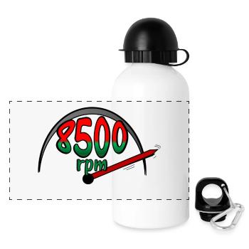 8500RPM Rennwagen - Panorama Trinkflasche mit Deckel 500 ml - Weiß - Vorne