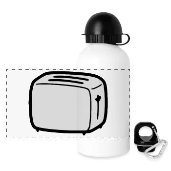 toaster - Panorama Trinkflasche mit Deckel 500 ml - Weiß - Vorne
