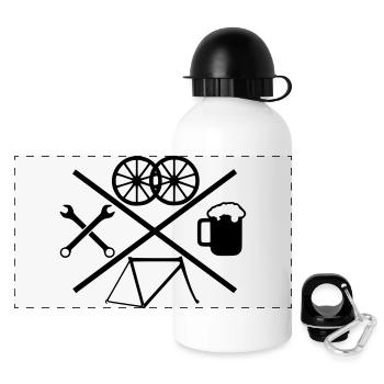 Cross Bike - Panorama Trinkflasche mit Deckel 500 ml - Weiß - Vorne
